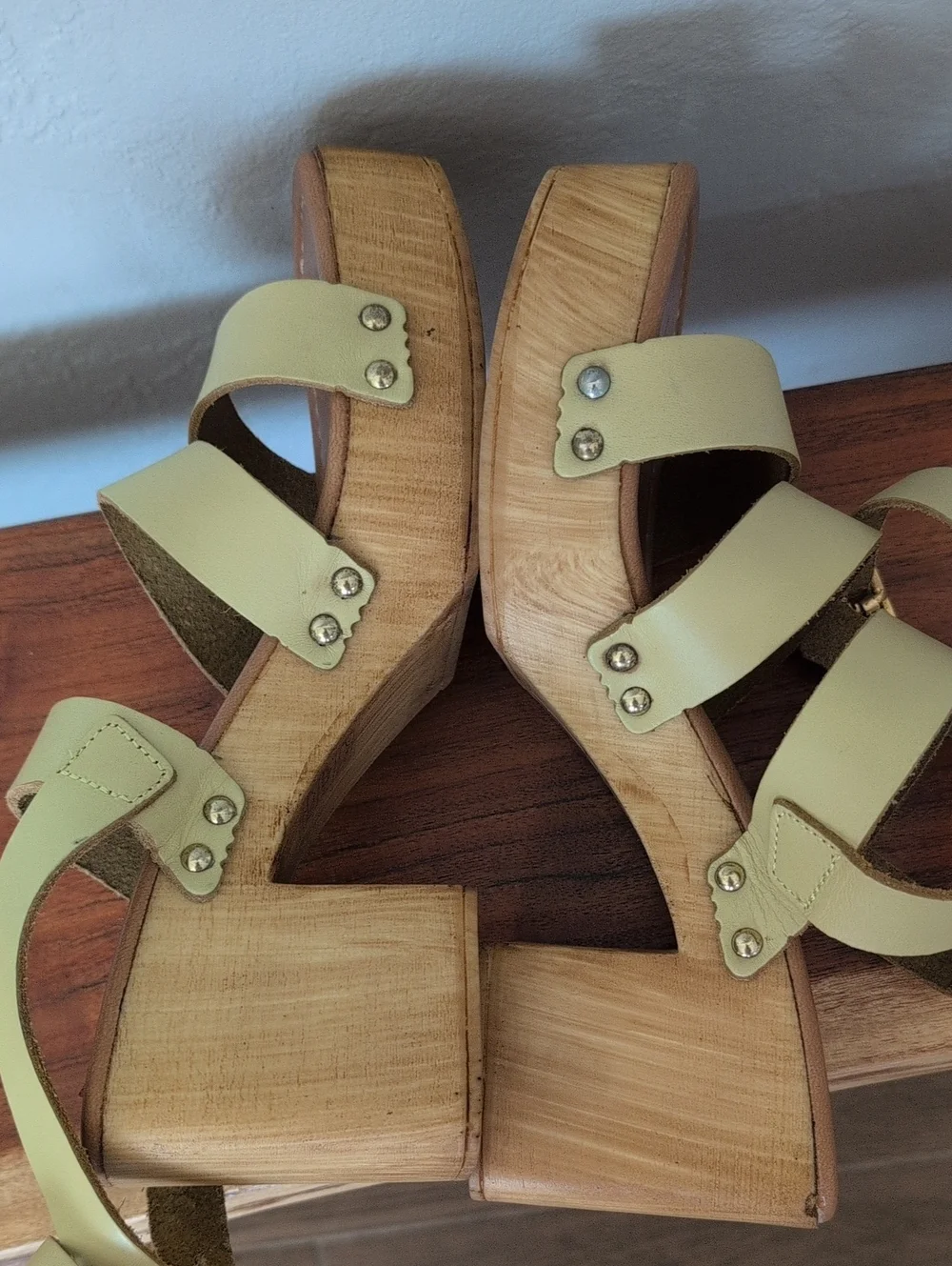 River Island Yellow Strappy Platform Sandals Clogs Size 37
